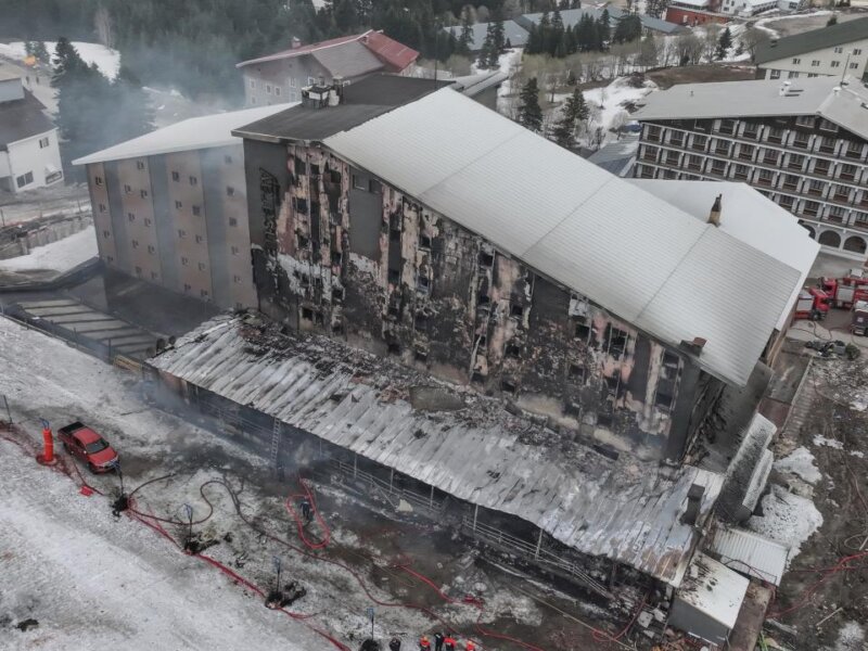 Uludağ Kapatılan Otelde Yangın